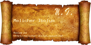 Melicher Ibolya névjegykártya